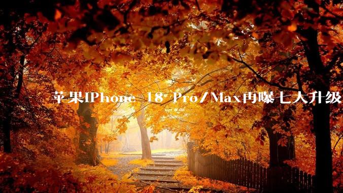 苹果iPhone 18 Pro/Max再曝七大升级：小岛、持久、破天..._系列_nm_控制
